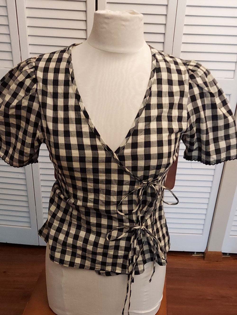 Gingham Wrap Top